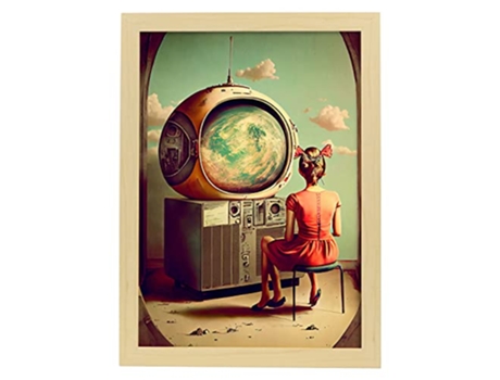 NACNIC Poster Inmersivo En Estilo Surrealismo Cinematográfico Ilustraciones Y Grabados De Historieta Abstracta Y Artística A3 Marcos Madera