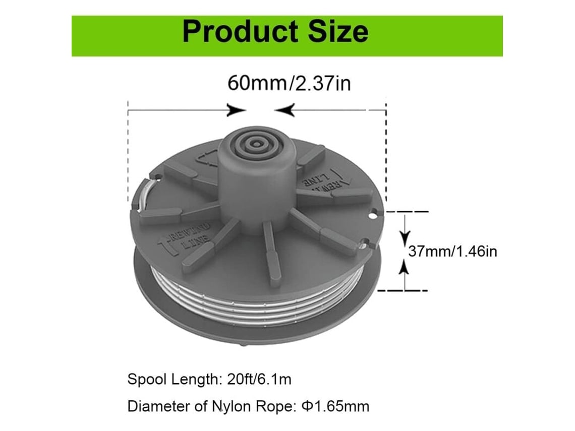 Carrete de hilo para cortacésped Gardena, 3 unidades para Turbo String 5307 20, cable de 6 m