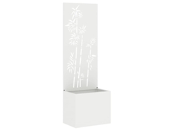 Biombo de jardín floral blanco 50x140 cm EXCLUSIVO DE LA CASA