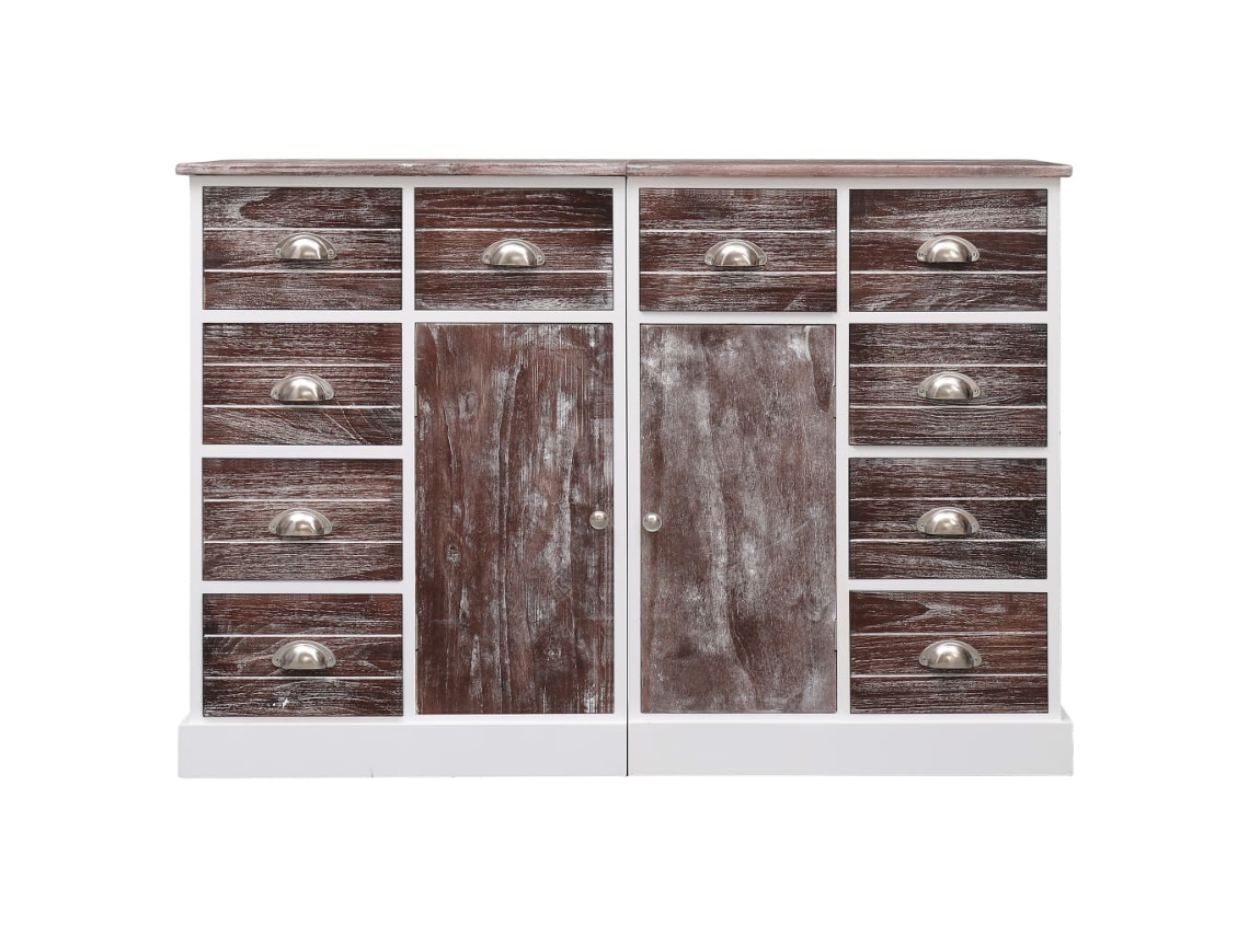 Maison Exclusive - Aparador Con 10 Cajones Madera Marrón 113x30x79 Cm