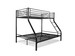 SALDOSYSTOCKS Litera de Metal Negro (135x165x190cm)