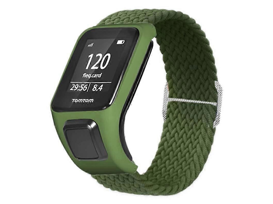 Correa de nailon trenzada ajustable con funda Ly para bicicleta eléctrica TomTom Runner 2/3/Spark/Adventurer