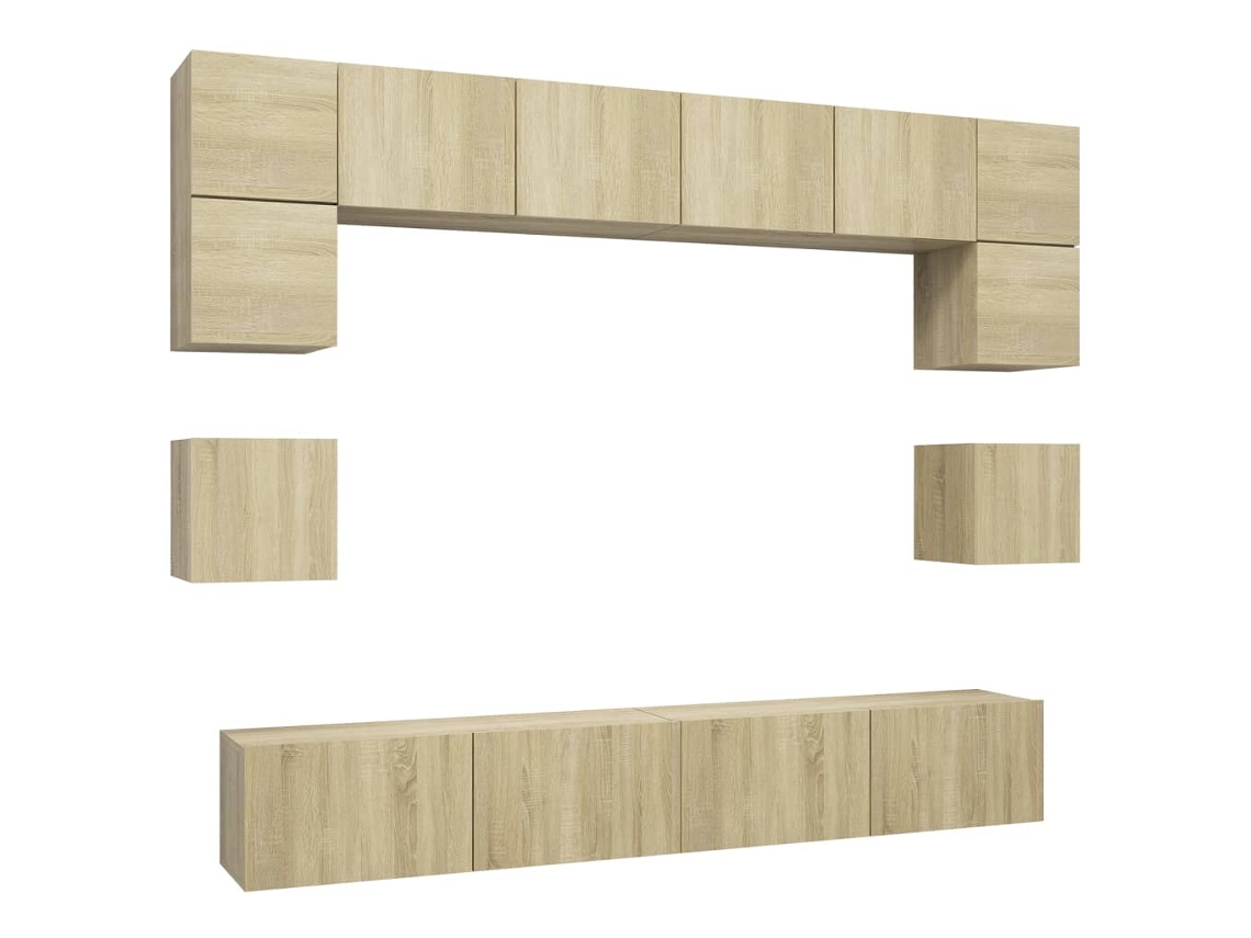 Maison Exclusive - Muebles De Pared De Tv 8 Pzas Aglomerado Color Roble Sonoma