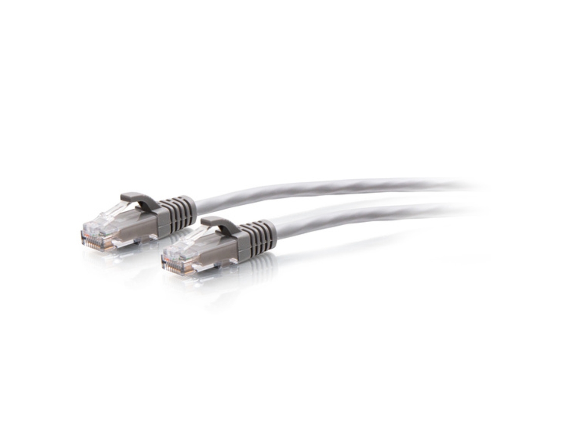 C2G Cable de conexión Ethernet delgado sin apantallar (UTP) con protección antienganche Cat6a de 3,7 m - Gris
