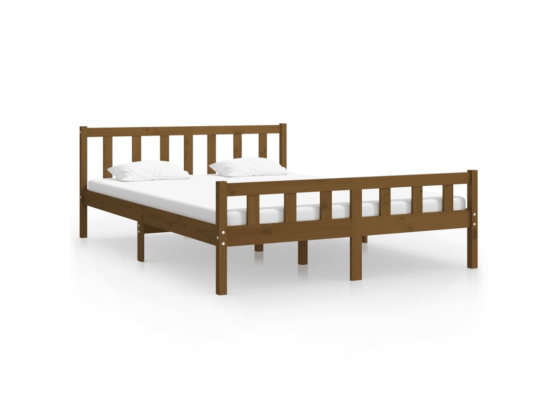 Maison Exclusive - Estructura Cama Sin Colchón Madera Maciza Marrón Miel 120x200cm