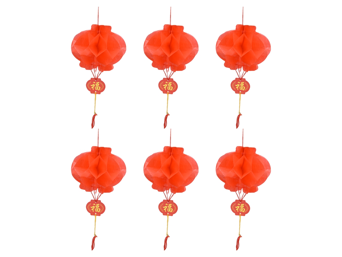 20 Farolillos Chinos De Papel Rojo De 15 Cm, Decorativos Para Año Nuevo, Festivales Y Bodas.