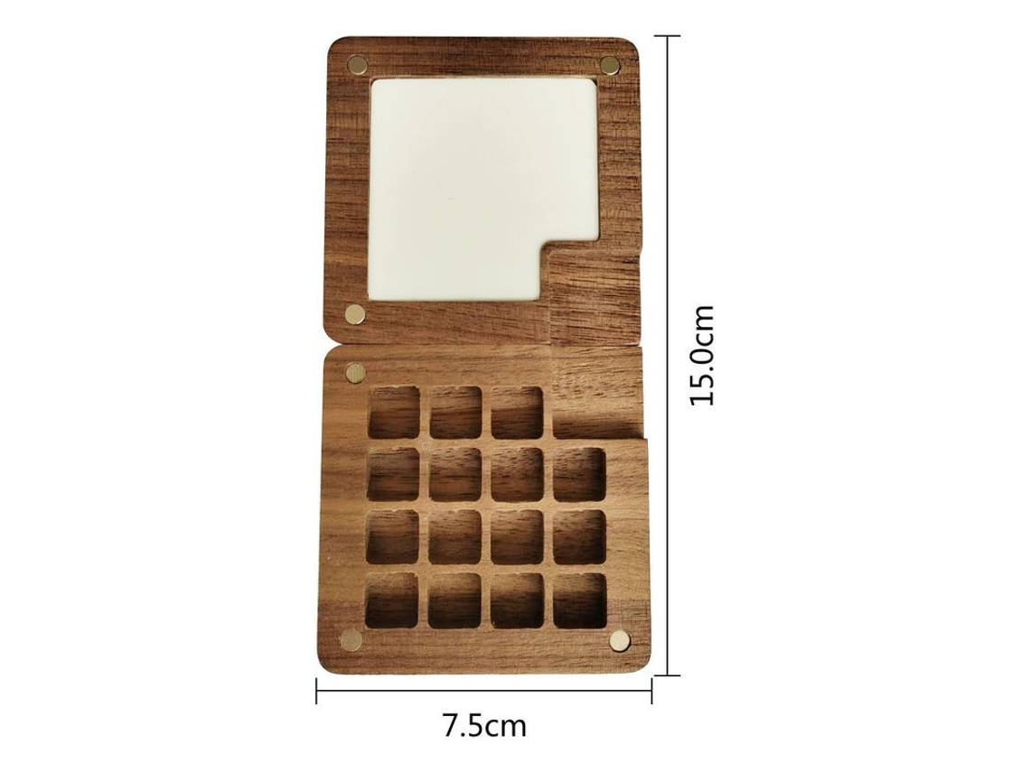 2026-34311-paleta De Acuarela Portátil Con Bloc De Dibujo, Caja De Pinturas Mini Para Viajes 71 Mm X 71 Mm 15 Compartimentos