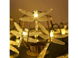 Guirnalda De Luces Solares Con 50 Led, Diseño De Dragón De Agua, Para Exteriores, 8 Modos, Luz Blanca Cálida, Resistente Al Agua.