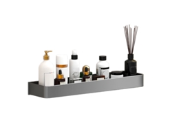 Estante de pared de baño de aluminio gris flotante 30cm