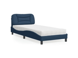 Cama Con Colchón Tela Azul 90x200 Cm
