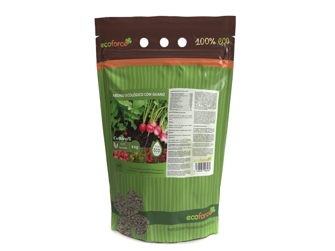 CULTIVERS Abono con Guano Pellets Ecológico 5 kg Fertilizante Universal para Plantas de Origen 100% Orgánico y Natural para Huerto y Jardín