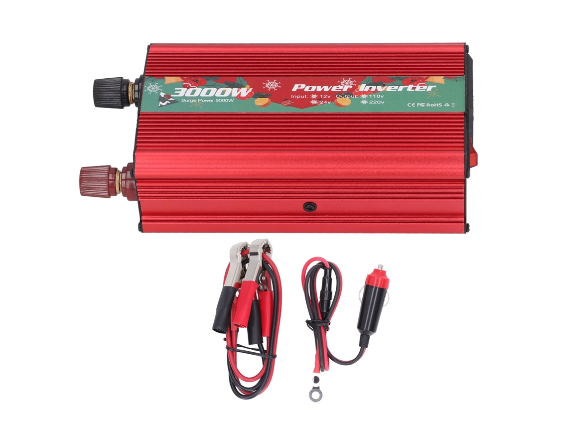 Inversor De Corriente Solar Inteligente Para Coche De 3000 W, De 24 V A 110 V, 60 Hz, Con Protección Completa Y Ventilador De Refrigeración.