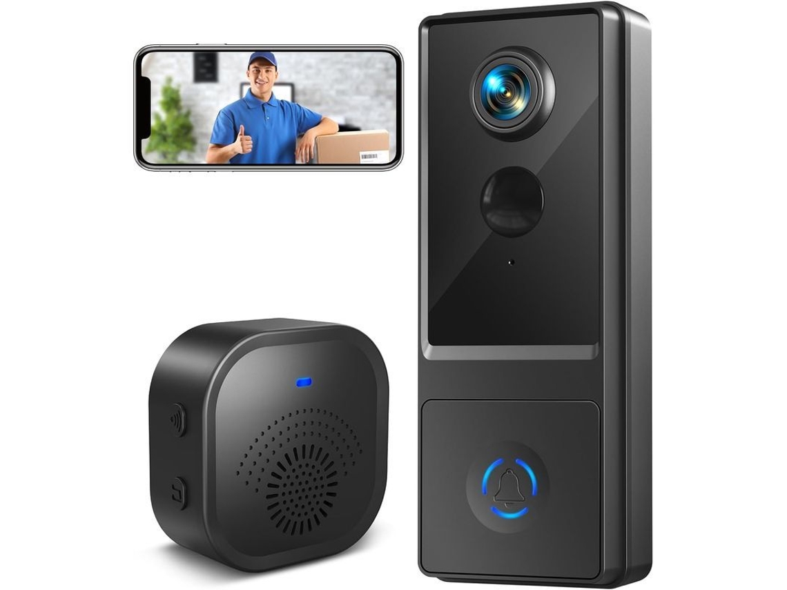 2026altiro-timbre Inalámbrico Con Cámara Hd 1080p, Videoportero Wifi 2.4g, Resistente Al Agua Ip65, Compatible Con Alexa.