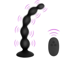 Vibrador anal con control remoto con 10 modos de vibración para adultos (negro) YIZHOOD