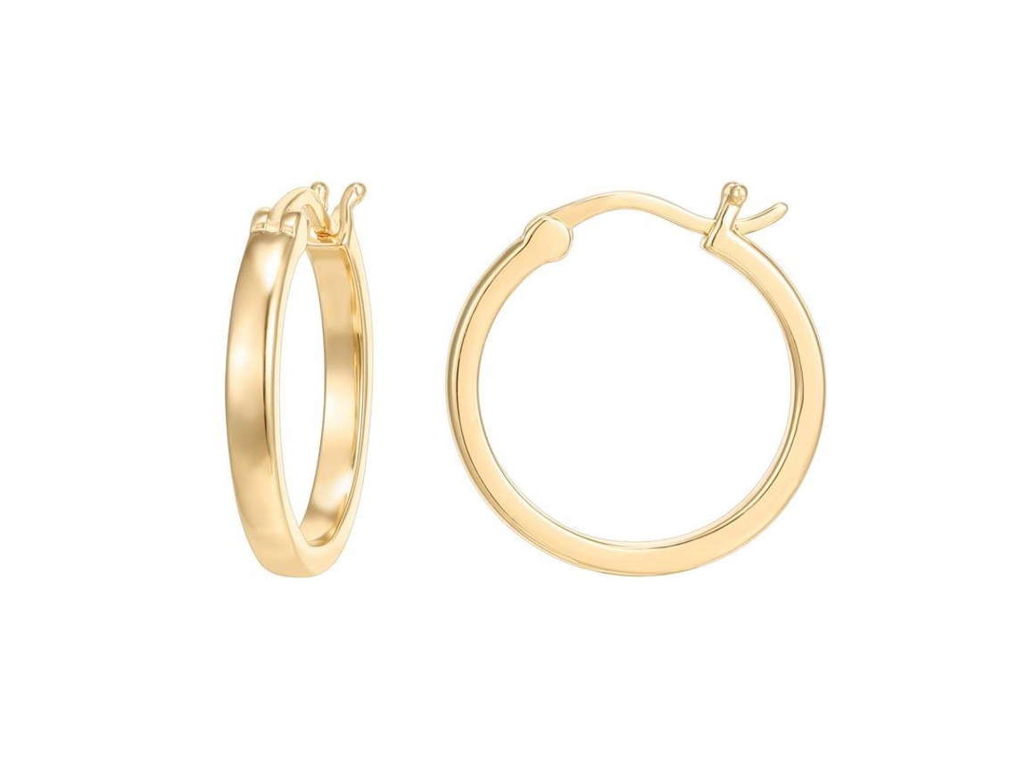 2026-aros De Oro Ligeros De Plata 925 Bañados En Oro 14k Para Mujer, Diámetro 19mm
