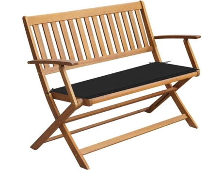 Banco de jardín VIDAXL Negro Madera de acacia (120x60x89 cm)