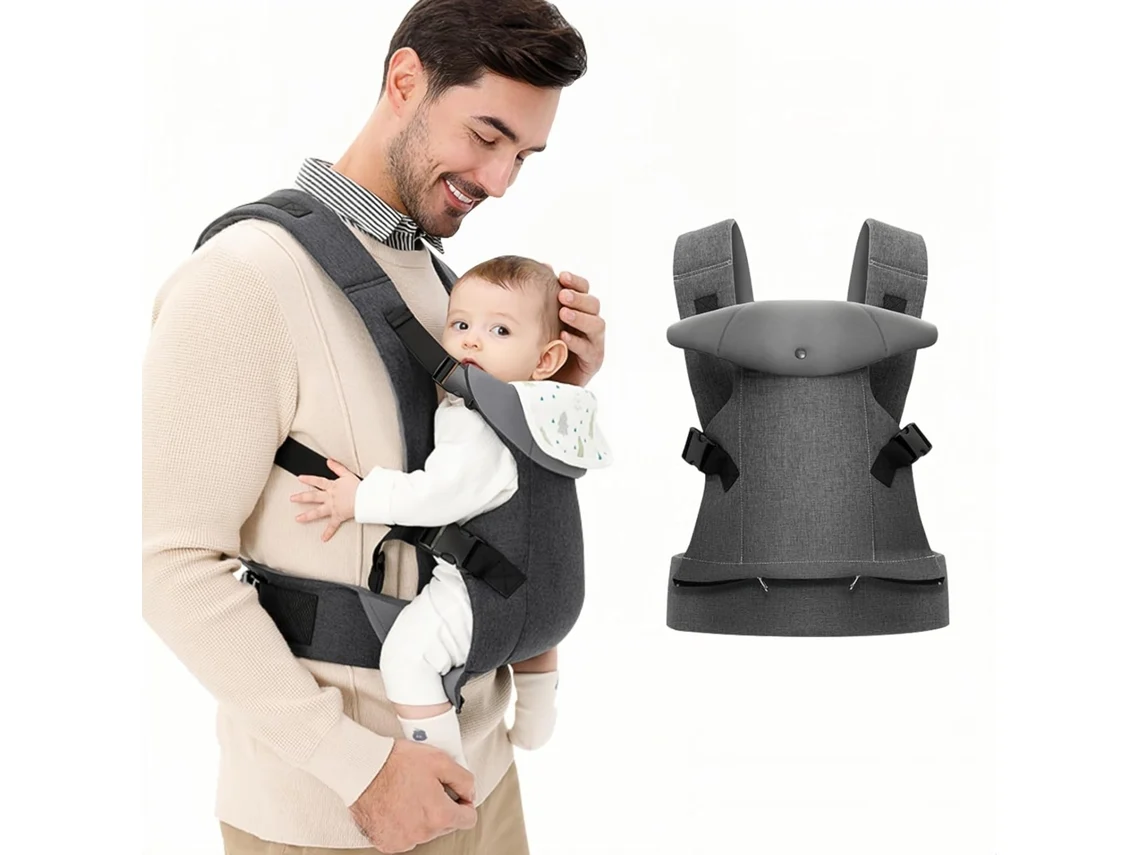 Portabebés Ajustable Y Ergonómico Para Bebés De 3 A 36 Meses Gris Siurn