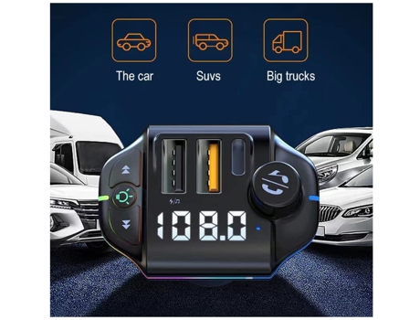 Kit para Coche Adaptador de Rádio Sem Fio Transmissor FM Bluetooth 5.0 CHRONUS FSQ_zzh_0613_15 Negro
