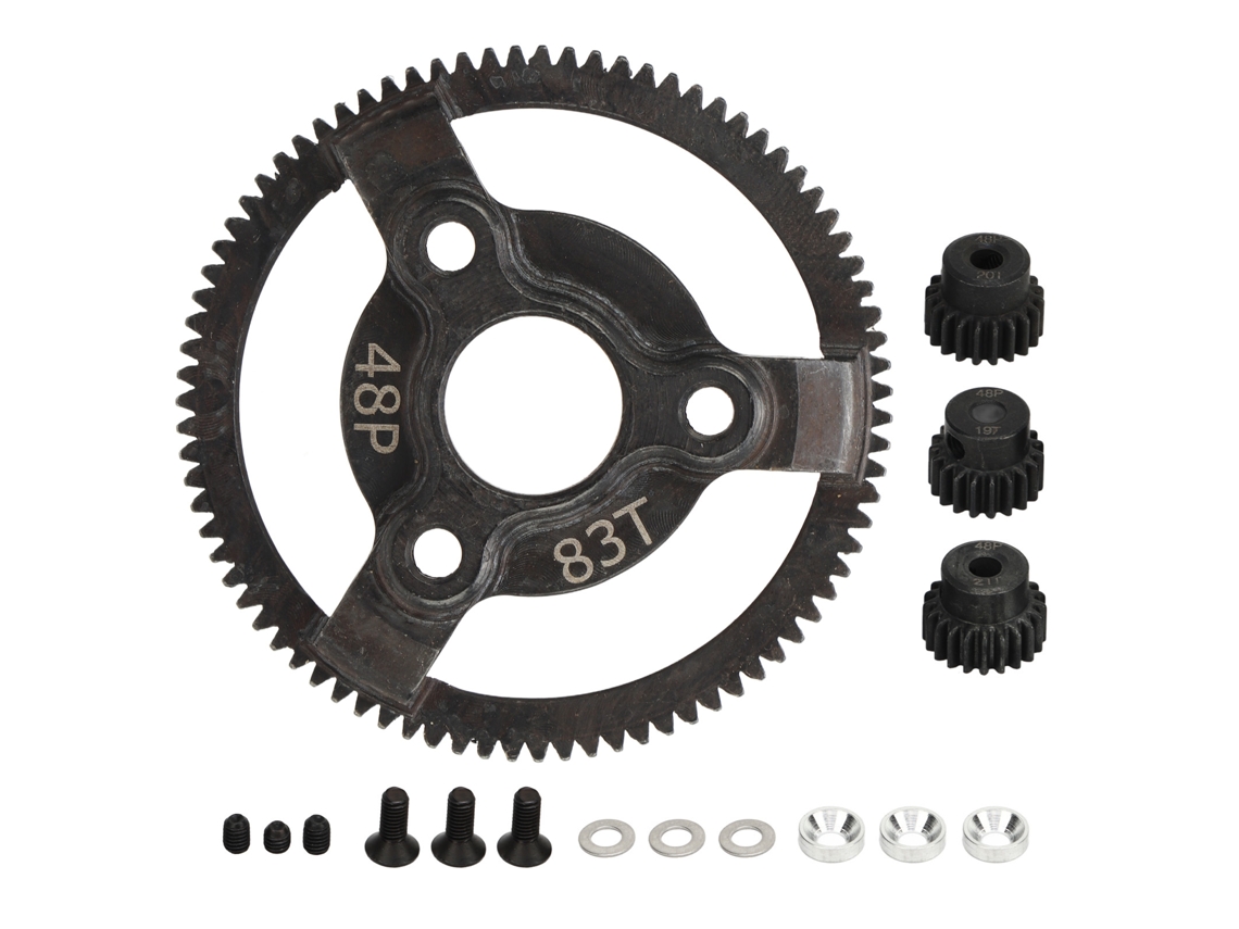 Conjunto De Engranajes Rectos De Acero Templado 48p 83t 19t 20t 21t Para Coche Rc Traxxas Slash 2wd 1/10