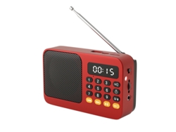 Radio portátil multifuncional Radio multibanda FM/AM Altavoz Bluetooth Rojo Siurn