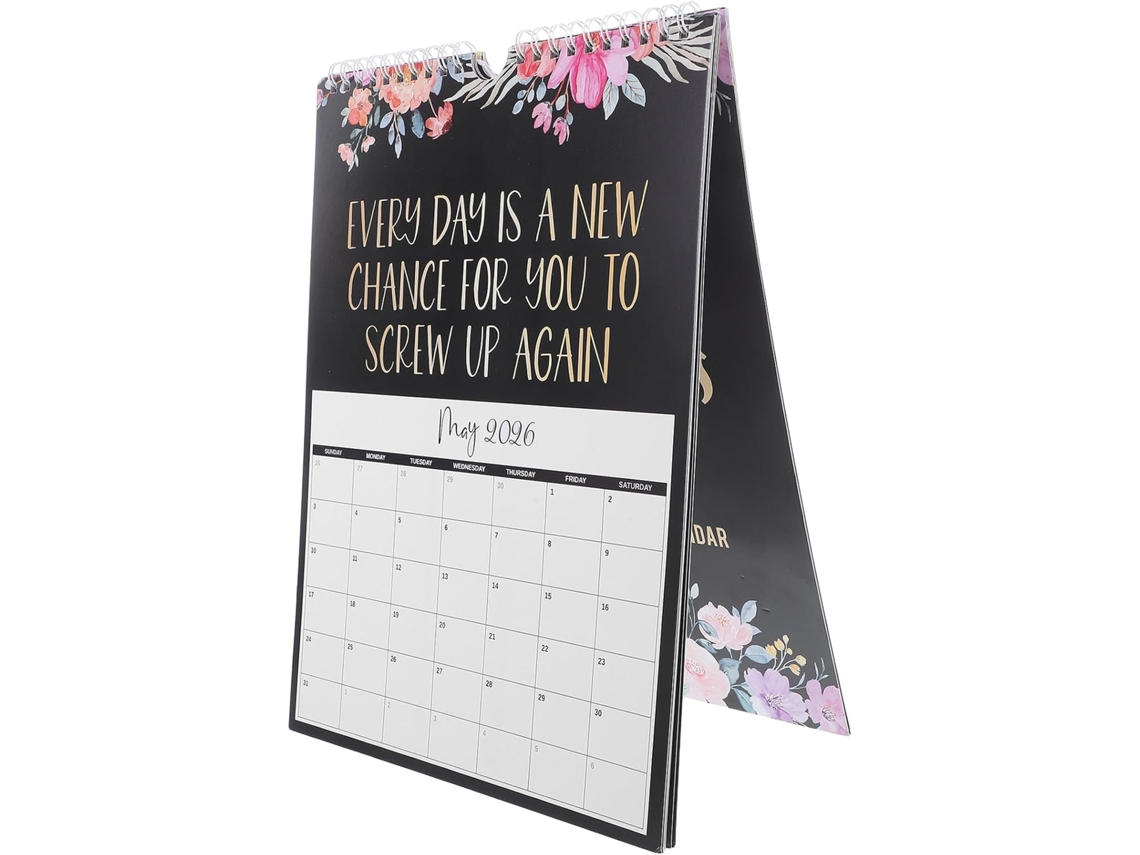 Calendario De Escritorio De Espiral 2026, Blanco Y Azul, De Afirmaciones Diarias Con Citas Motivacionales