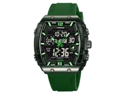 Reloj de pulsera electrónico digital luminoso y elegante para hombre, resistente al agua, en color verde militar. MDUG