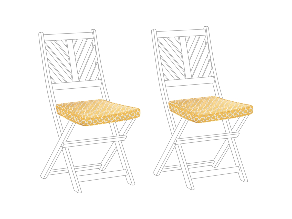 Conjunto de 2 cojines de asiento BELIANI Terni de Poliéster Amarillo 37x34x5