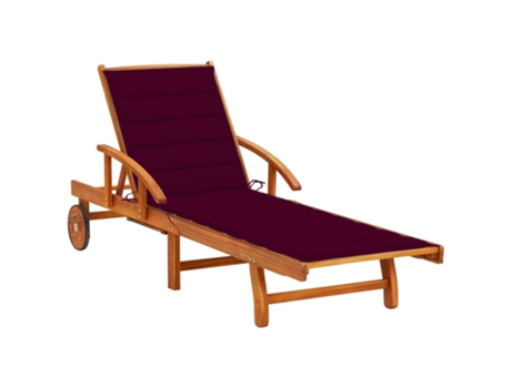 MAISON EXCLUSIVE Tumbona de jardín con cojín madera maciza de acacia