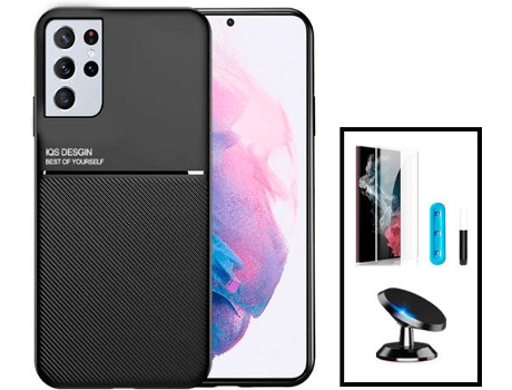 Kit Carcasa Trasera Magnética Anti Choque + Protector de Pantalla Samsung Galaxy S22 5G Ultra 5G GIFT4ME Negro