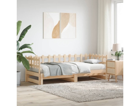 Sofá Cama VIDAXL Marrón Madera (193.5x184x68.5 cm)