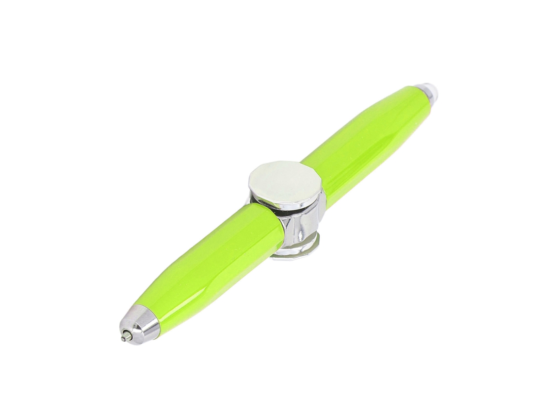 Ats-bolígrafo Anti Ansiedad Con Rotación Y Luz Led Metalico Reductor De Estrés Para Pensar Y Dedos Verde