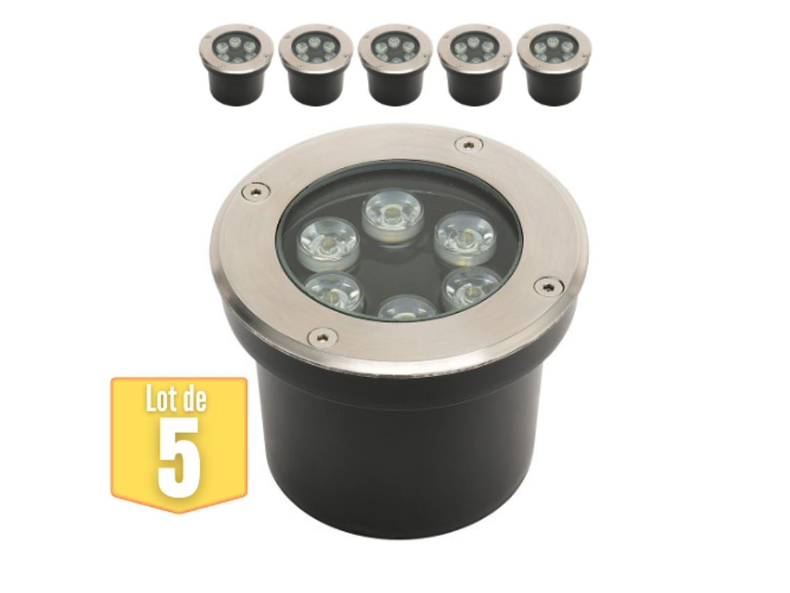 Conjunto de 5 puntos LED impermeables 6W 600LM 4000K IP67