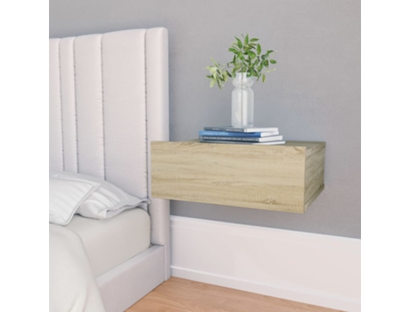 MAISON EXCLUSIVE Mesitas de noche flotantes 2 uds contrachapada roble 40x30x15cm