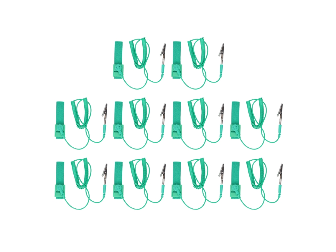 10 Pulseras Antiestáticas Ajustables Con Resistencia De 1 Mω Y Cable Antiestático Largo.