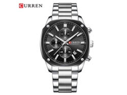 Reloj Cronógrafo Multifuncional De Seis Agujas Para Hombre Con Correa Cuadrada De Acero - Elegante Reloj De Pulsera