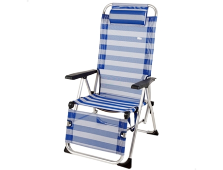 Silla Tumbona Plegable Playa AKTIVE Rayas con Cojín