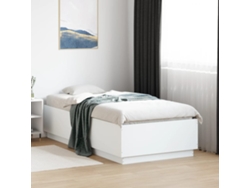 Estructura Cama Con Luces Led Madera Ingeniería Blanco 75x190cm