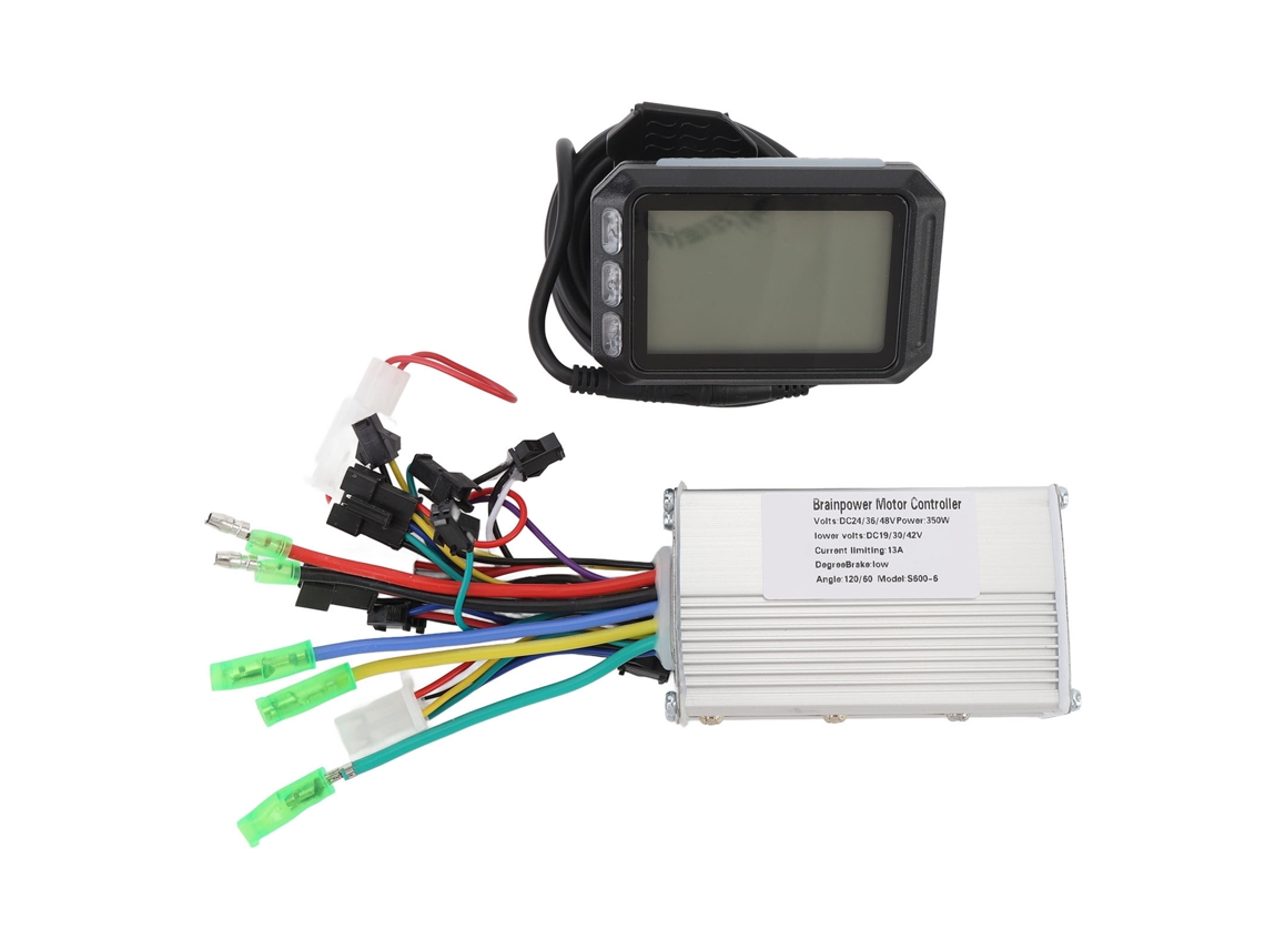Omni-controlador Sin Escobillas 350w Y Display Lcd S600 24v 36v 48v Para Bicicleta Eléctrica Con Cableado