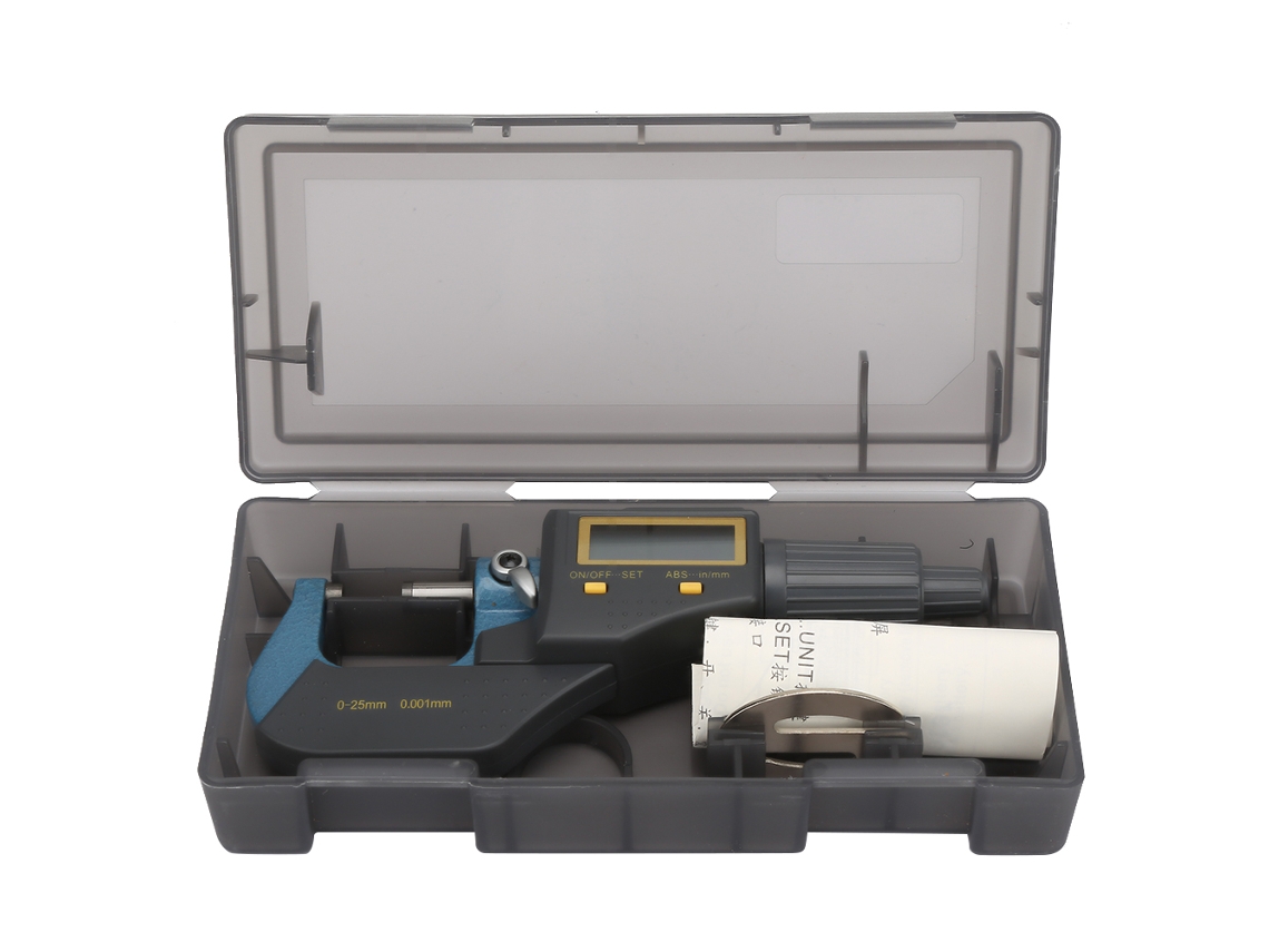 Micrómetro Electrónico Digital Externo De 0-25 Mm Con Medidor De Espesor De 0,001 Mm Y Llave.
