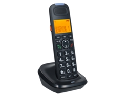 Teléfono inalámbrico con 3 líneas, identificador de llamadas, 50 memorias, altavoz, intercomunicador y funciones para uso residencial y comercial.