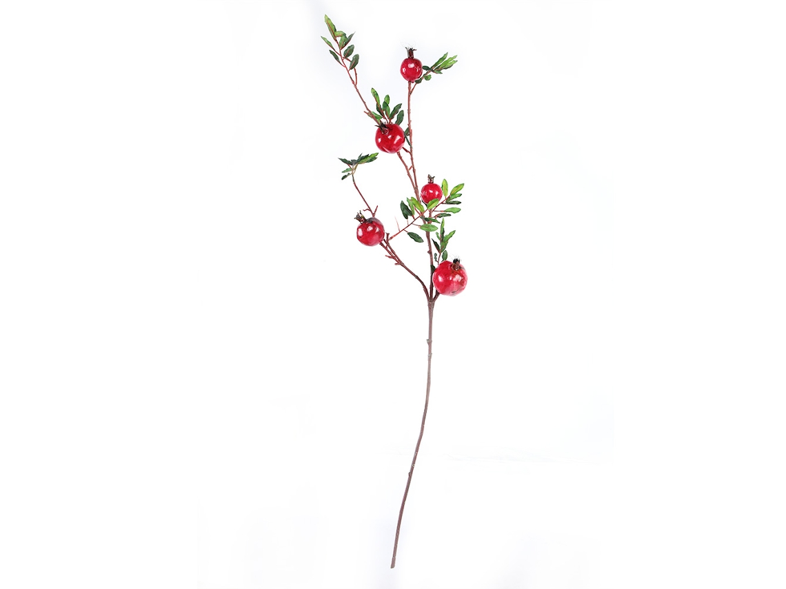 Flores artificiales de granada, plantas falsas, frutas de plástico, decoración del hogar, fiesta, boda (rojas)