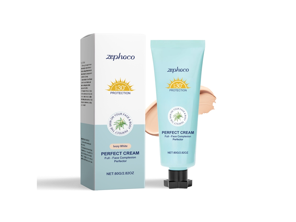Base de maquillaje hidratante con SPF en blanco marfil