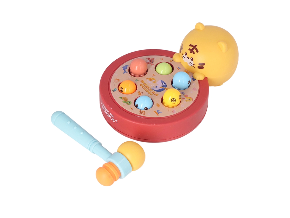Dan26-juego De Golpear Topos Interactivo Educativo Para Niños Mayor De 3 Años Con Martillo Tigre Amarillo Pequeño