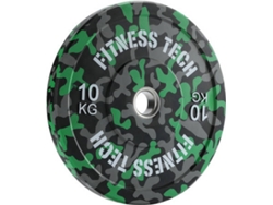 Disco de Musculación FITNESS TECH Camuflaje Verde (10 kg)