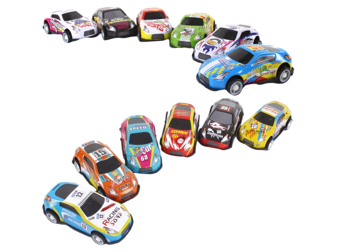 Mini Coches De Juguete Metálicos Retráctiles Con Resorte - 12 Vehículos De Carreras Para Niños