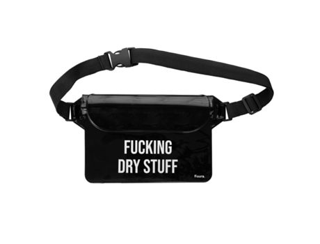 FISURA – Bolsa impermeable “dry stuff”. Riñonera impermeable al agua negra. Bolsa estanca con cinturón ajustable. 22,5 cm x 12,5 cm