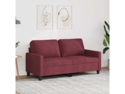 Sofá De 2 Plazas | Sofá De Salón | Sofá De Descanso De Tela Rojo Tinto 140 Cm