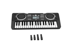 Dan26-toy Piano Teclado Para Niños 37 Teclas Instrumento Musical Educativo Mejora Coordinación Mano-ojo Negro