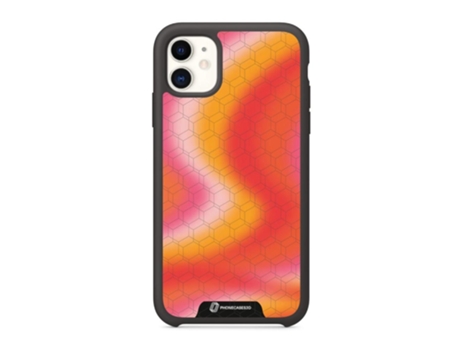 Funda Móvil Oficial Patrón Naranja para iPhone 11 PHONECASES3D Piel Sintética Negro