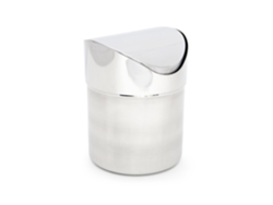 Relaxdays Papelera De Mesa, Cubo Basura Tapa Basculante, 15,5 X 12 Cm Aprox, Acero Inoxidable, 1,2 L,
